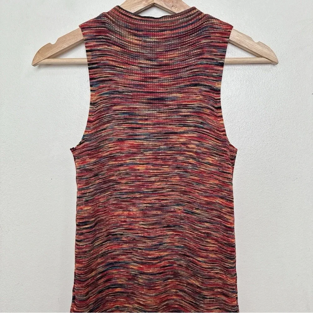Anthropologie Womens Xsmall Tami Mock Neck Tunic Space Dye Slit Hem Knit Top
